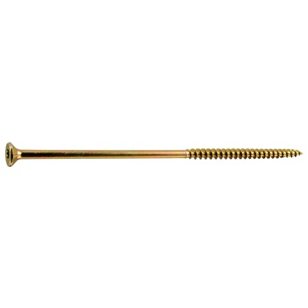 Saberdrive Wood Screw, #12, 6 in, Zinc Yellow Steel Flat Head Torx Drive, 10 PK 38184